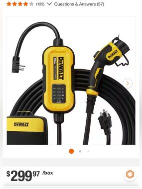 DEWALT Yellow and Black EV Charger Cable - 16A